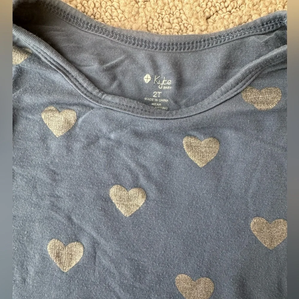 Kyte Baby blue hearts toddler pajamas 2T